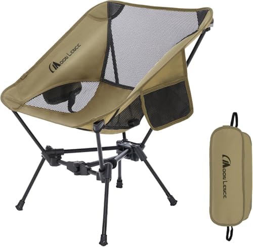 MOON LENCE Portable Camping Chair Backpacking Chair - The 4th Generation Ultralight Folding Chair - Compact, Lightweight Foldable Chairs for Hiking Mountaineering, Beach (Black-1Pack)