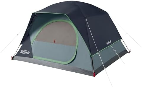 Coleman Skydome Camping Tent with 5 Minute Setup, 2/4/6/8 Person Weatherproof Tent with Rainfly & Carry Bag, 20% More Headroom Than Traditional Canopies