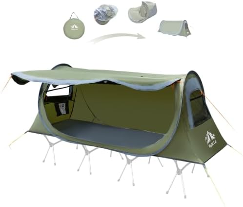 Night Cat Pop-up Camping Tent: 1 Person Tent Waterproof Instant Easy Setup Tu...