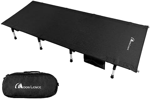 MOON LENCE Camping Cot, Height Adjustable with Cot Leg Extenders, Strong Support 330lbs, Lightweight Comfortable Folding Bed for Camping, Hiking, Travel, Truck, Beach, Office Nap,Backpacking