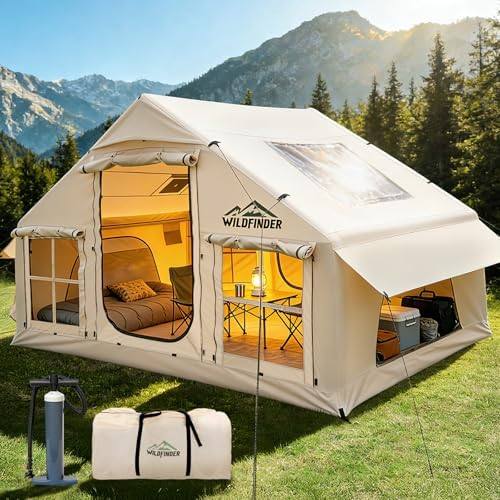 Inflatable Tent with Skylight and Stove Jack, Blow Up Tents, Hot Tent