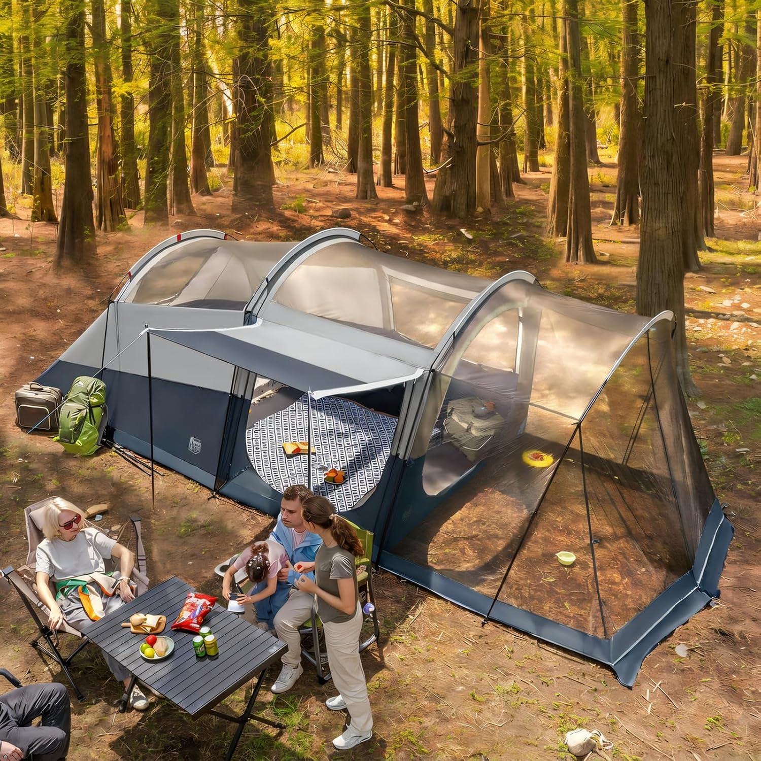 TIMBER RIDGE 8 Person Family Camping Tent with Screen Porch