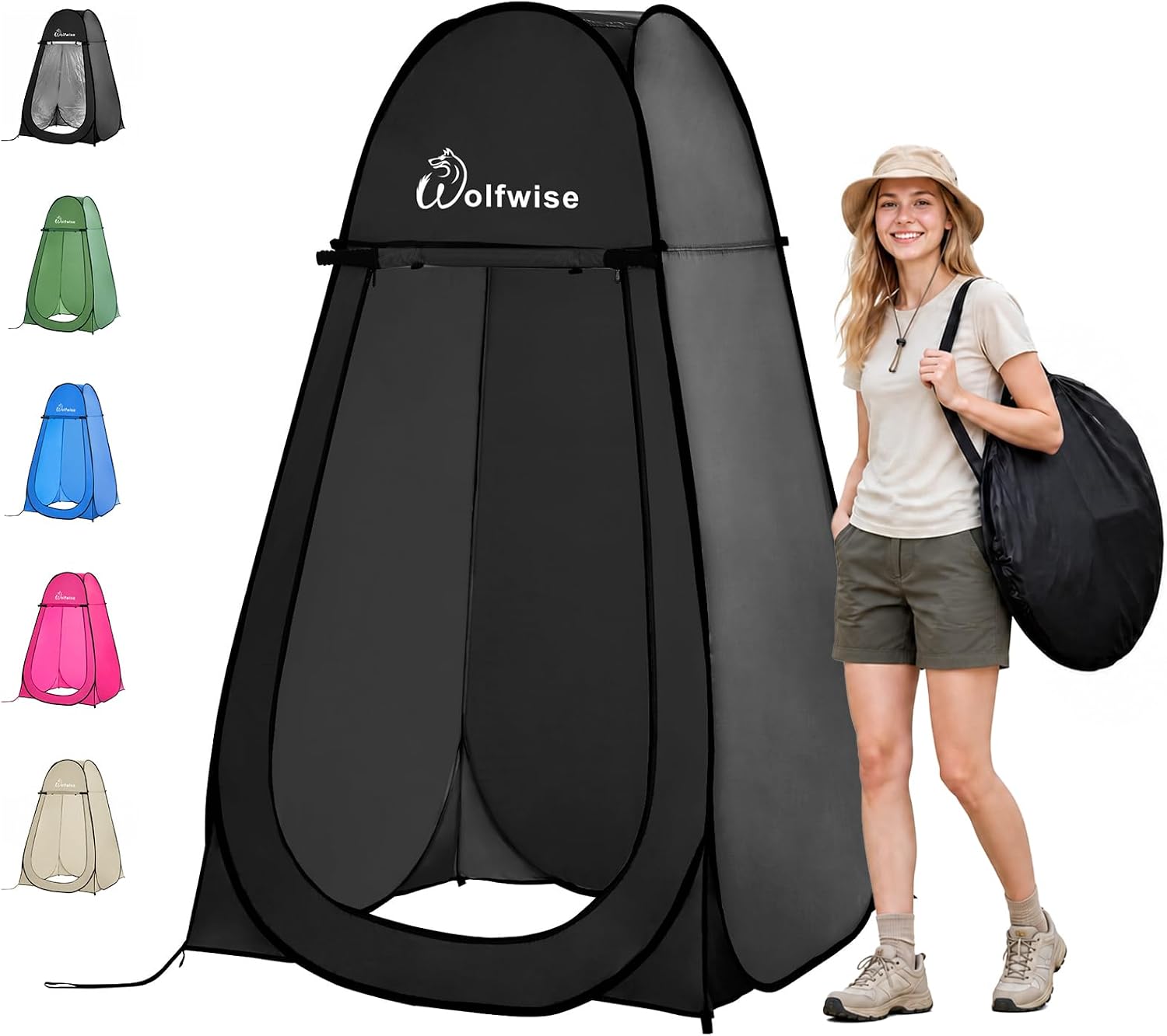WolfWise Pop Up Shower Tent for Camping Essentials, Compact & Lightweight