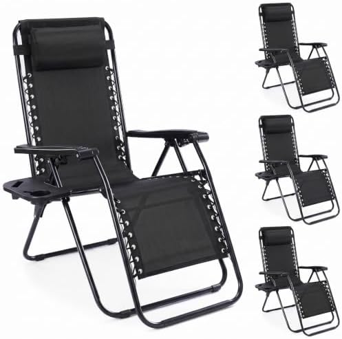 NEWBULIG Zero Gravity Chairs Set of 2, Folding Lounge Recliner Chair