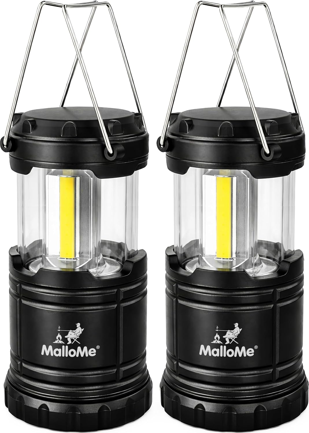 MalloMe Camping Lights LED Lantern Flashlights,Battery Powered Operated Lamp Tent Lanterns for Power Outages,Camping Essentials Outdoor,Home,Emergency Gear,Hurricane Survival(3 AAA batteries required)