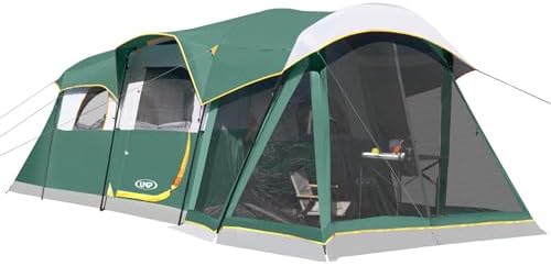 UNP Camping Tent 8 Person Waterproof Big Tunnel Tent with Screen Porch