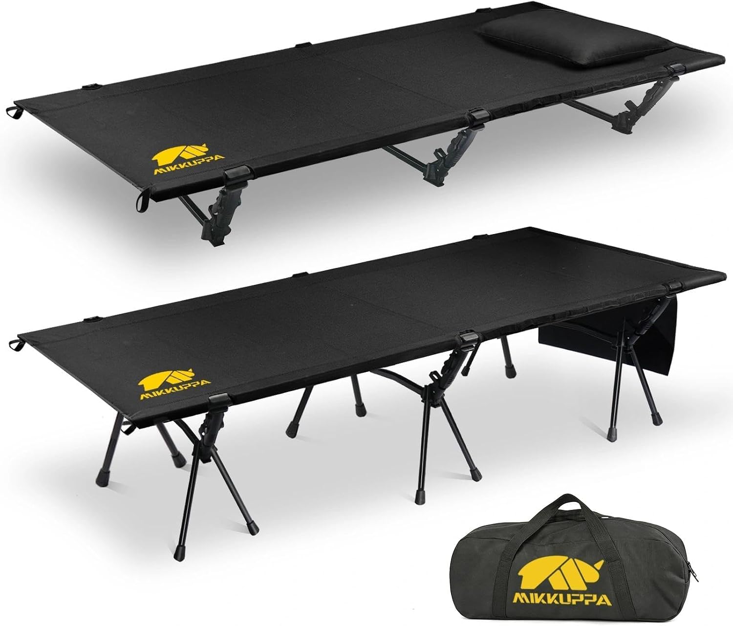 MIKKUPPA Backpacking Camping Cot for Adults, Heavy-Duty Portable Cot Bed